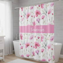 Pintura em Aquarela de Flor Silvestre Rosa com Nom