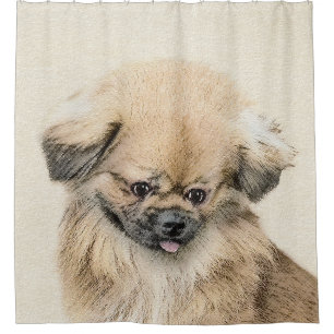 Cortina Para Box Pintura em Pekingese - Arte Cachorra Original