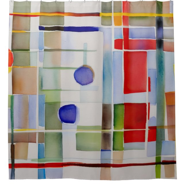 Cortina Para Box Pintura Geométrica abstrato (Frente)