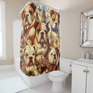 Cortina Para Box Pintura para Bulldog em Inglês