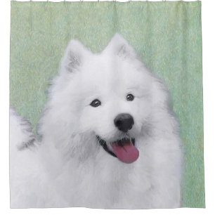Cortina Para Box Pintura Samoyed - Arte Cachorosa Original