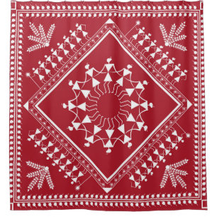 Cortina Para Box Pintura tribal indiana. Warli Paintingart, índio,