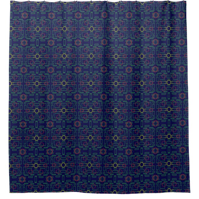 Cortina Para Box Pipoca Anime Azul Geométrico Elegante Sofisticado (Frente)