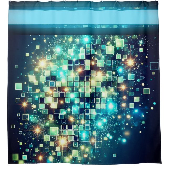 Cortina Para Box Pixel Bokeh Radiante (Frente)