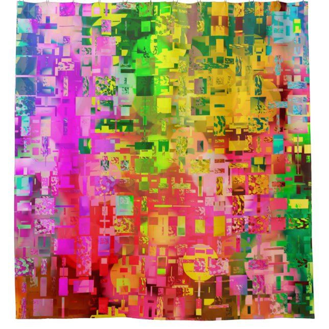 Cortina Para Box pixel do artefato de abstrato de cor (Frente)
