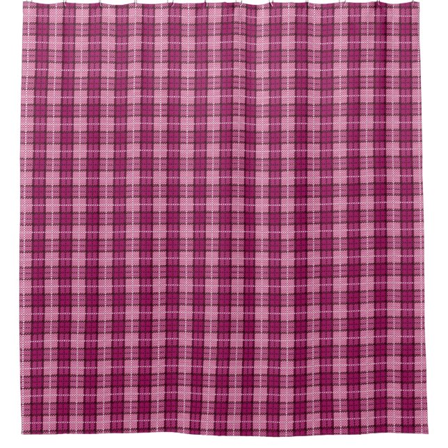 Cortina Para Box Pixel Plaid_Magenta-Black (Frente)