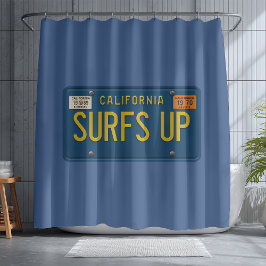 Cortina Para Box Placa de Licença Retro Surfs Up 1969 Califórnia Su