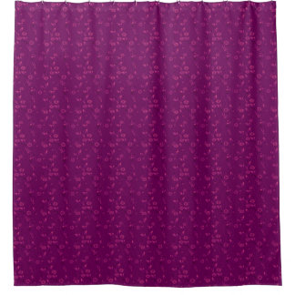 Cortina Para Box Plain floral pattern retro burgundy