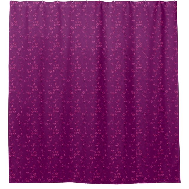 Cortina Para Box Plain floral pattern retro burgundy (Frente)