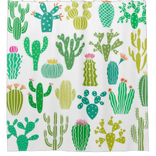 Cortina Para Box Planta de cactus: vintage floral set.