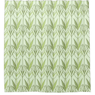 Cortina Para Box Planta frondosa sem emenda natural elegante verde