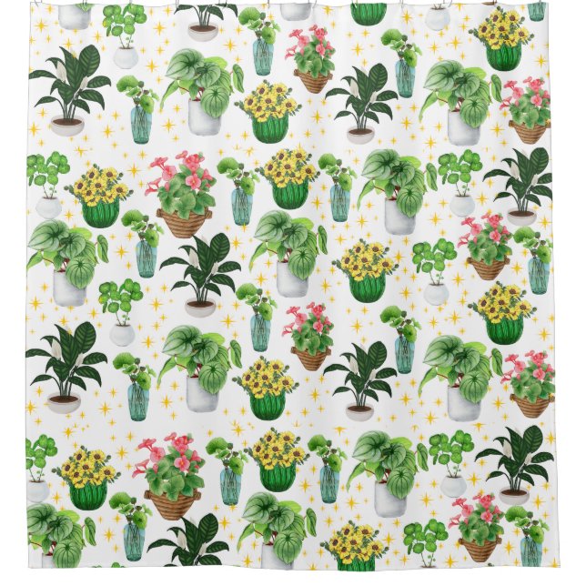 Cortina Para Box Plantas em Vasos Caprichosas (Frente)