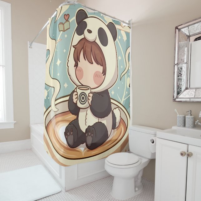 Cortina Para Box Playful Panda Adventure Shower Curtain (In Situ)
