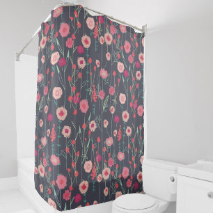 Cortina Para Box Plymouth Flowers Dark Boho Floral Pintura