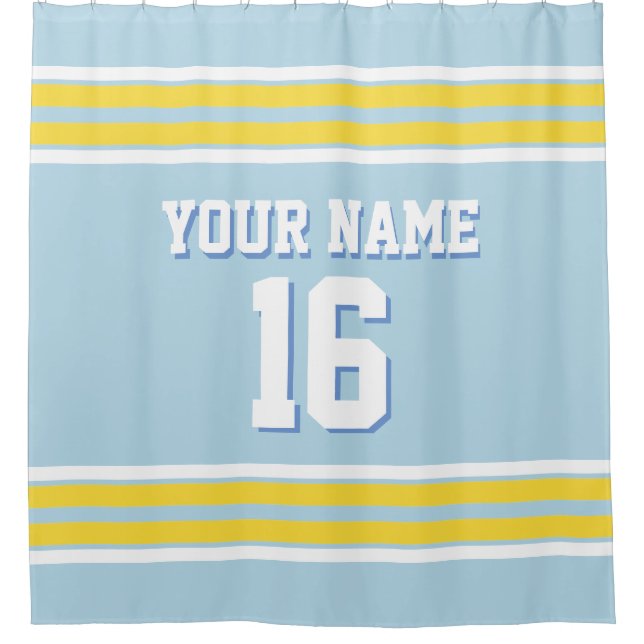 Cortina Para Box Pó Blue Yellow White Stripes Sports Jersey (Frente)