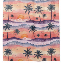 POENTE DE VERÃO EM Aquarela LARANJA E ROXO
