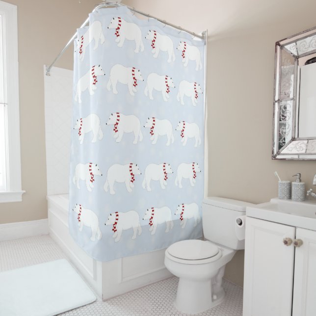Cortina Para Box Polar Bears Shower Curtain (In Situ)