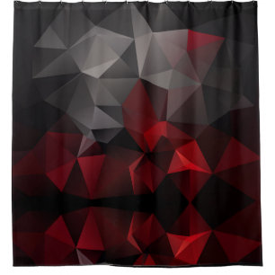 Cortina Para Box Poligonal, preto e vermelho