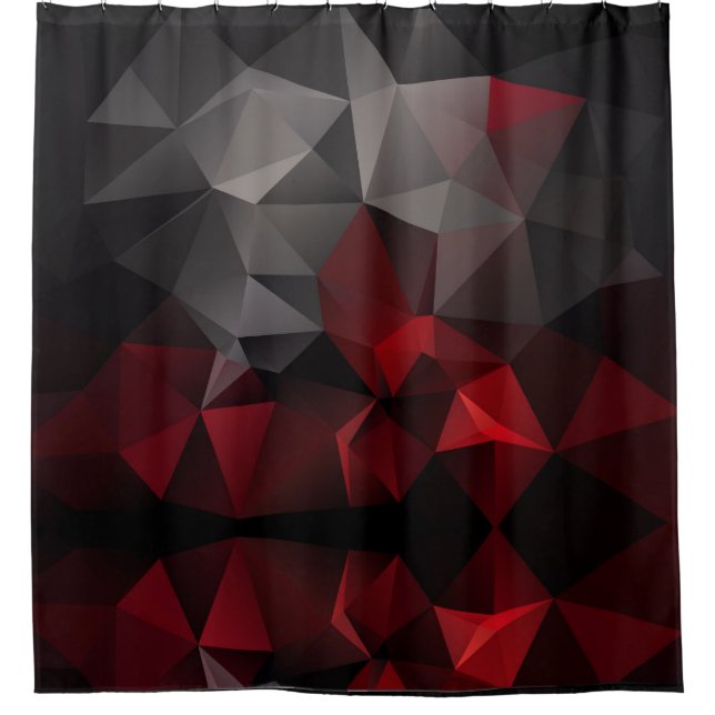 Cortina Para Box Poligonal, preto e vermelho (Frente)
