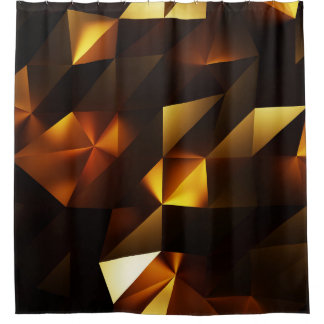 Cortina Para Box Polígono Dourado: renderização de Abstrato 3D