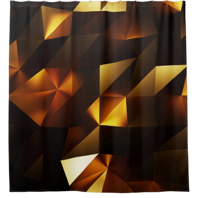 Cortina Para Box Polígono Dourado: renderização de Abstrato 3D (Frente)