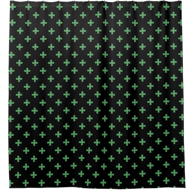 Cortina Para Box Polka verde cruza a preto (Frente)