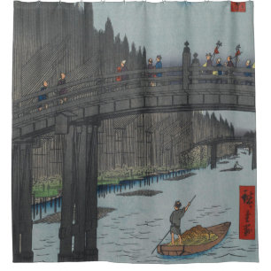 Cortina Para Box Ponte Night Kyobashi Vintage Ukiyo-e Art Japonês