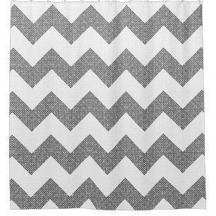Cortina Para Box Pontos Chevron Pretos e Brancos