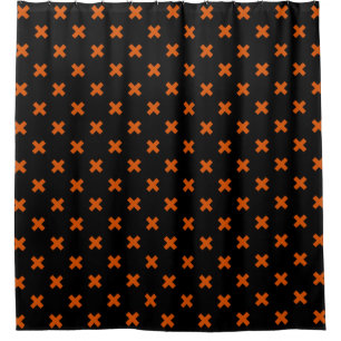 Cortina Para Box Pontos de cruz laranja a preto