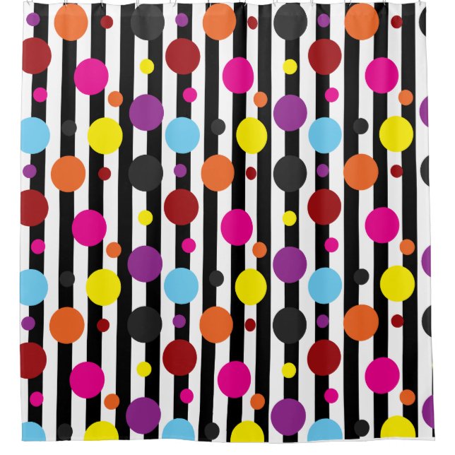Cortina Para Box Pontos E Stripes (Frente)