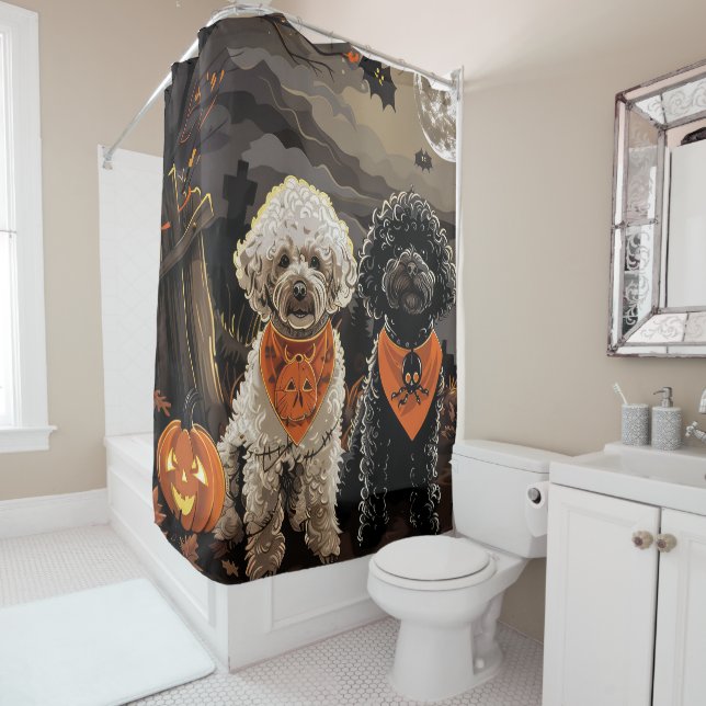 Cortina Para Box Poodle Halloween Spooky (In Situ)