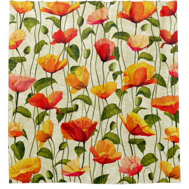 Cortina Para Box Poppies Brilhantes (Frente)