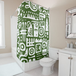 Cortina Para Box Porcos verdes e brancos do oceano 1 de 4