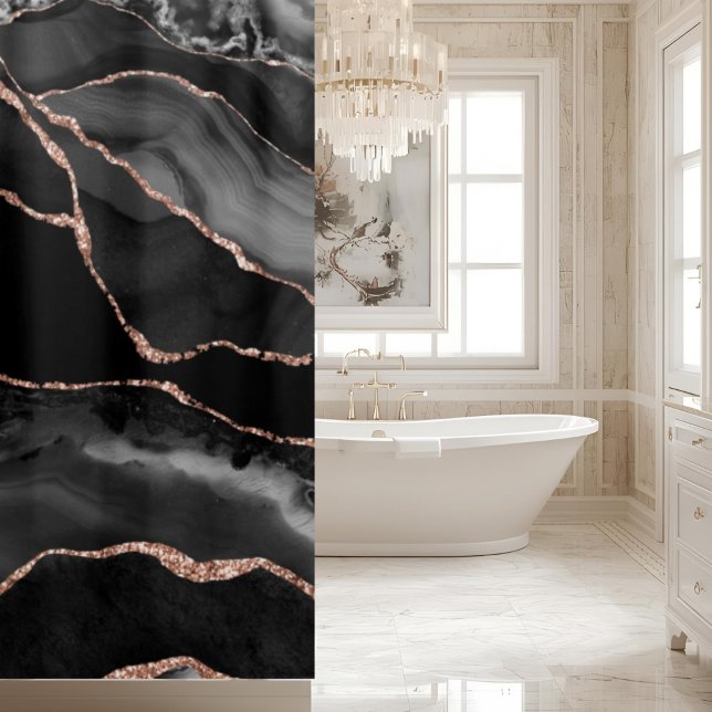 Cortina Para Box Posh Bathroom Decor | Black Agate (Criador carregado)