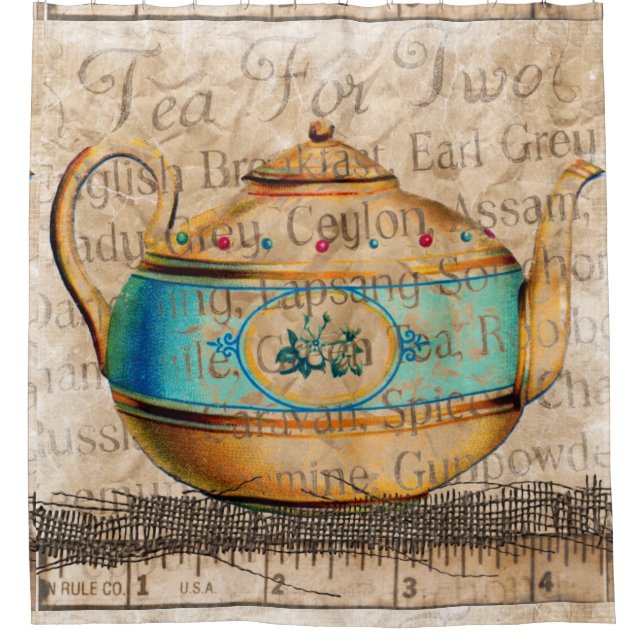 Cortina Para Box Pote de chá antigo (Frente)