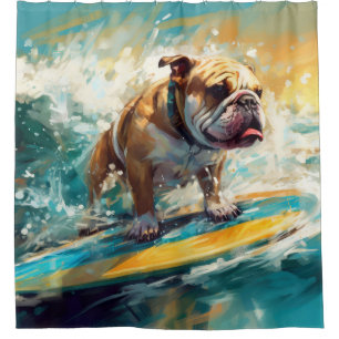 Cortina Para Box Praia de Surf Bulldog Pintura