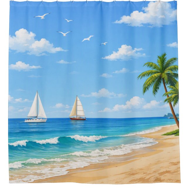 Cortina Para Box Praia Tropical (Frente)