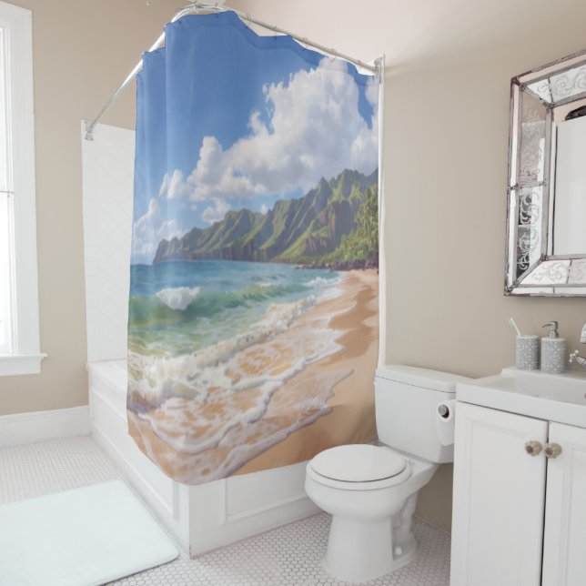 Cortina Para Box Praia Tropical Havaí (In Situ)