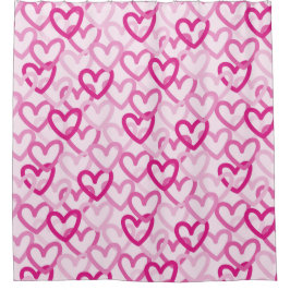 Cortina Para Box Preppy Hearts Pink