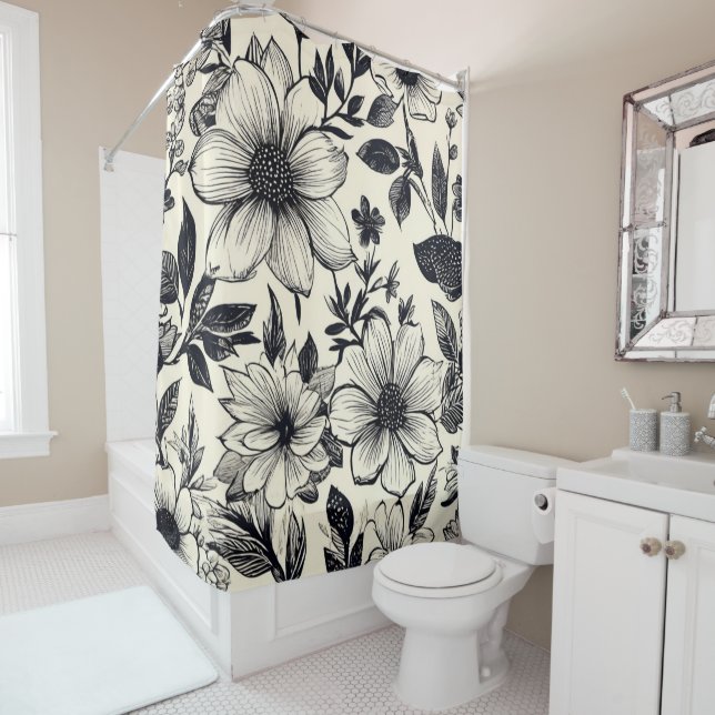 Cortina Para Box Preto e marfim (In Situ)