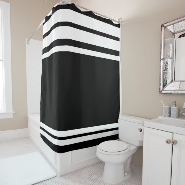 Cortina Para Box Preto: Linhas Modernas em Branco (In Situ)