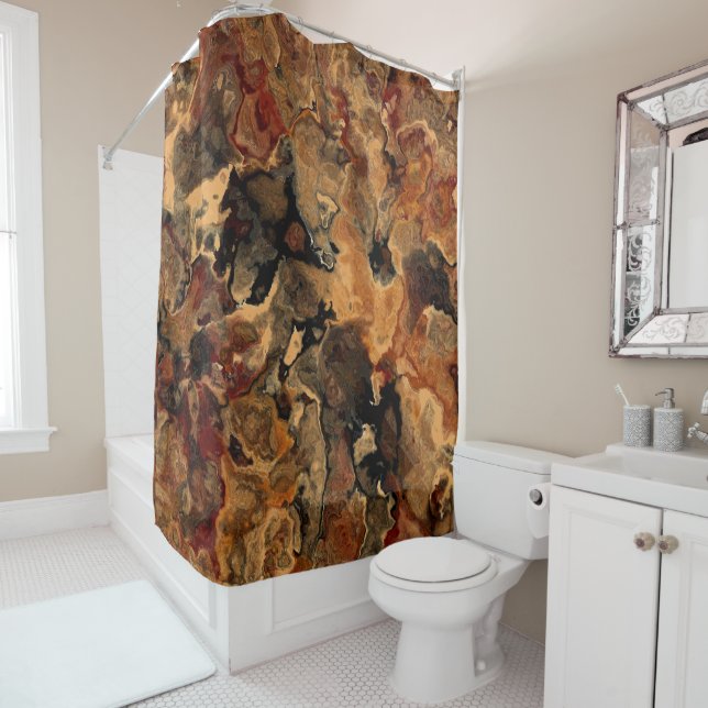 Cortina Para Box Preto, Vermelho e Ferrugem (In Situ)