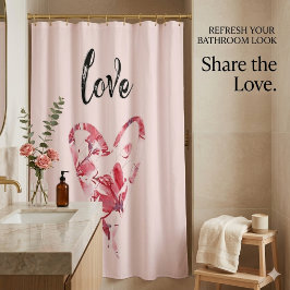 Cortina Para Box Pretty Pink Floral Heart