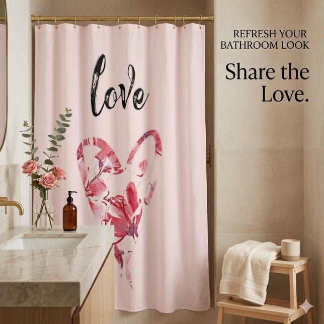 Cortina Para Box Pretty Pink Floral Heart (Criador carregado)