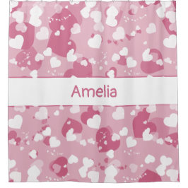 Cortina Para Box Pretty Pink Love Heart Personalized