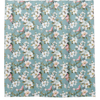 Cortina Para Box Primavera azul botânico