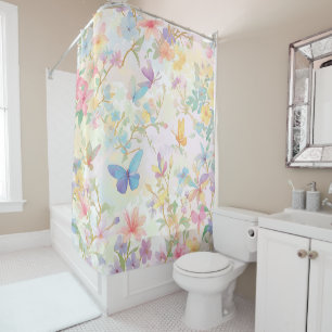 Cortina Para Box Primavera Bathroom Decor, Flores selvagens e Borbo