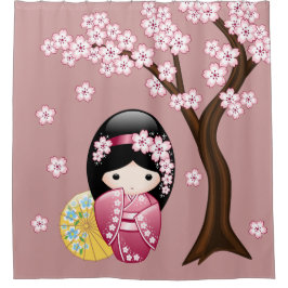 Cortina Para Box Primavera Kokeshi Doll Cute Japonês Geisha Girl Pi