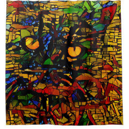 Cortina Para Box Prin de arte colorida de gatos do mosaico