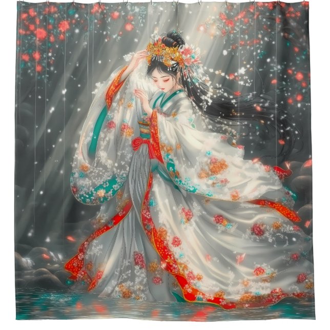 Cortina Para Box Princesa Étera em um Jardim da Fantasia (Frente)